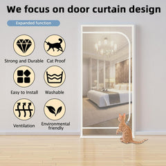QWR reinforced cat screen door durable mesh highlights heavy‑duty construction