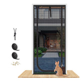 QWR reinforced cat screen door shows a precise fit for 34x81 openings, easing pet access.