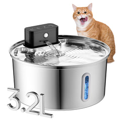 Qzkragt Wireless Cat Water Fountain front view highlights portable placement for steady hydration.