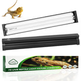 QZQ T5 UVB reptile light fixture front view ideal for basking areas.