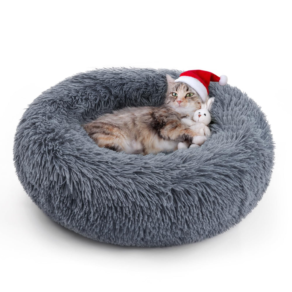 rabbitgoo cat bed round donut offers cozy nesting for restful naps