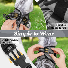 Rabbitgoo escape-proof back-clip harness secures your cat during walks.