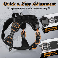 Rabbitgoo harness offers four adjustable straps for snug fit and mobility.