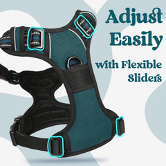Rabbitgoo dog harness soft-padded edges reduce chafing for comfortable wear