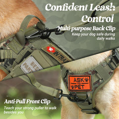 Rabbitgoo harness showing MOLLE system on the sides for gear pouches.