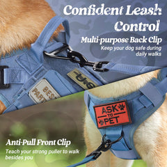 rabbitgoo tactical dog harness front clip no-pull emphasizes safer training and walking control