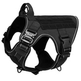 Rabbitgoo tactical dog harness front clip enables no-pull training and control.