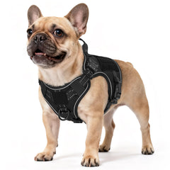 Rabbitgoo tactical dog harness front view with no-pull control for safer walks.