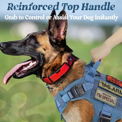 rabbitgoo tactical dog harness metal shoulder buckles ensure secure leash attachment