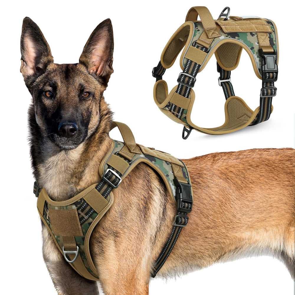 Rabbitgoo Tactical Dog Harness XL adjustment-points ensures secure, comfortable fit for large breeds during training.