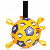 Race&Herd jolly soccer ball for dogs—front view, durable fetch toy for tough chewers.