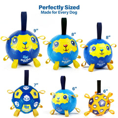 Race&Herd jolly soccer ball for dogs—side view, floating toy ideal for water play.