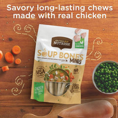 Rachael Ray Nutrish Soup Bones Minis beef-barley closeup, tender center chew.