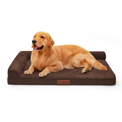 Rainmr orthopedic dog bed with high-density memory foam supports large dogs during restful sleep.