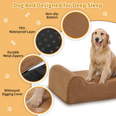Rainmr orthopedic dog bed large top view emphasizes breadth for lounging