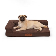 Rainmr orthopedic dog bed memory foam close-up shows joint-supporting contour