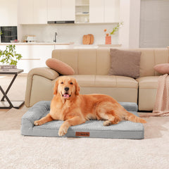 Rainmr orthopedic dog bed waterproof-cover interior visible, protects foam from spills