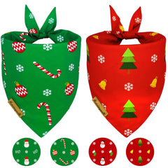 Raisingwell Christmas dog bandanas Santa Claus print for seasonal wear.