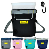 Raisingwell dog treat pouch front view in black for easy dispensing on walks