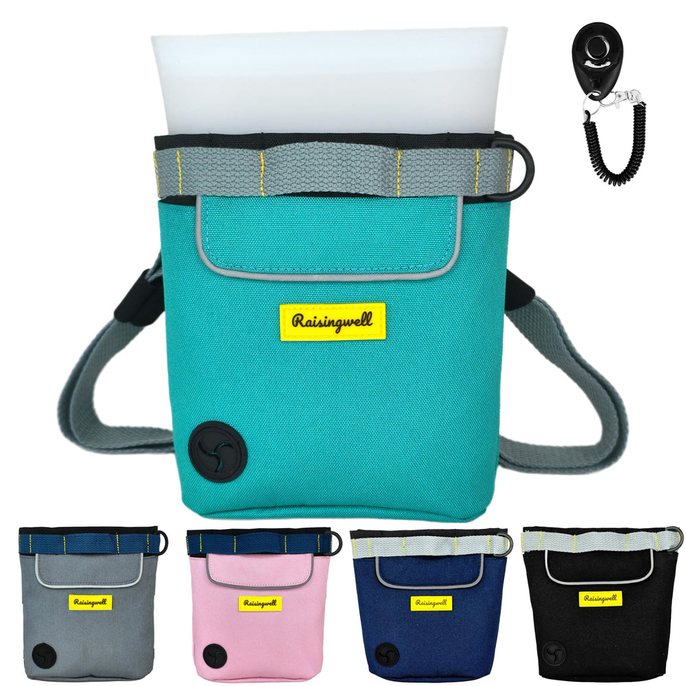 Raisingwell dog treat pouch front view highlights compact storage for walks and training.