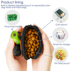 Raisingwell treat-pouch-walking-kit-clip demonstrates secure clip-on access during walks.