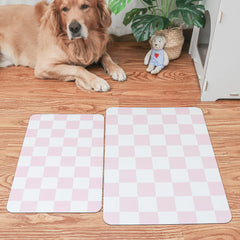 Ralxion checkered mat vegan leather closeup shows durable, pet-friendly surface.