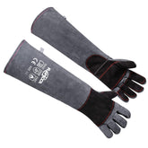 RAPICCA bite-proof gloves close-up shows reinforced leather protection for animal handling.
