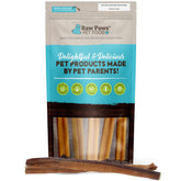 Raw Paws jumbo bully sticks 12-inch pack provides a long-lasting chew for large breeds