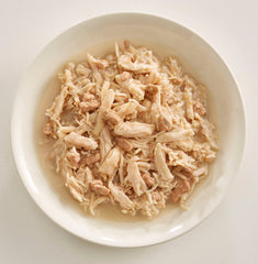 Rawz Aujou close-up of chicken and duck chunks for texture appeal.