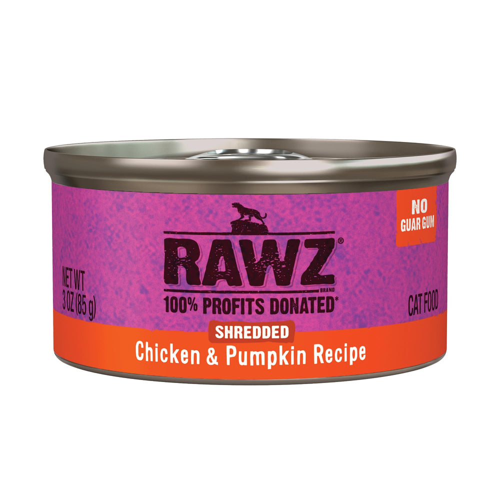 Rawz chicken-pumpkin wet food can with grain-free real meat for cats