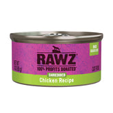 Rawz chicken wet cat food 3oz can for mealtime with real meat.
