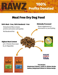 Rawz Meal Free Dry Dog Food serving bowl ready for convenient meal time.