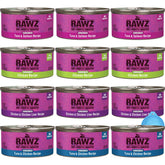 Rawz variety pack tuna-salmon image showing diverse flavors for cats.