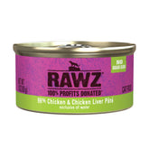 RAWZ Pate chicken first-ingredient supports protein-rich adult cat nutrition.