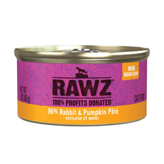 RAWZ Rabbit Pumpkin pate can open shows real meat first ingredient