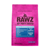 Rawz Salmon Dehydrated Chicken and Whitefish kibble close-up highlights high-protein nutrition for daily energy.