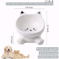 Raytrue-X raised cat bowl 3D ear design adds charm during feeding.