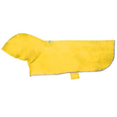RC Pet Products packable rain poncho Sunshine large showcasing adjustable waist and leash access for wet walks
