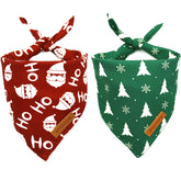 Bandana navideña Realeaf para perro con diseño de árbol, ideal para fotos festivas.