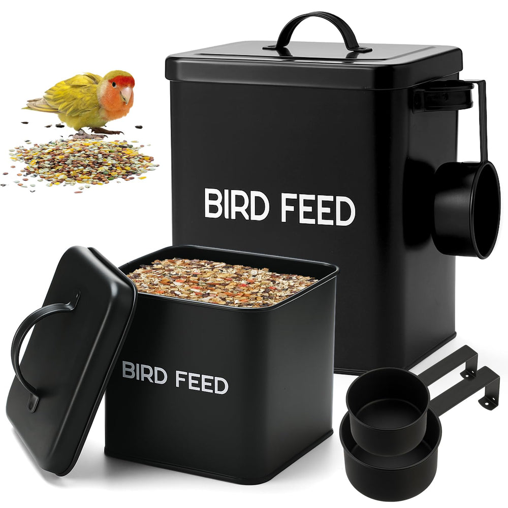 Reallnaive large bird seed container 9x7x6 keeps feed organized and dry
