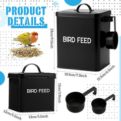 Reallnaive small bird seed container 5x5x6 stores snacks neatly and within reach
