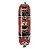 Redbarn beef dog food roll packaging shows convenient, ready-to-use packaging for meals.