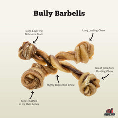 Redbarn Bully Barbells dog chewing shows single-ingredient beef pizzle flavor and engagement.