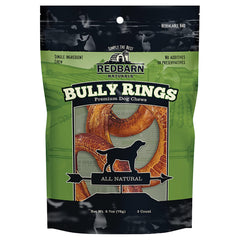 Redbarn Bully Rings pack-3-8 image shows a convenient multi-pack chew for long-lasting dog entertainment.