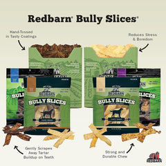 Redbarn Bully Slices grain-free rawhide alternative spotlighting natural ingredients