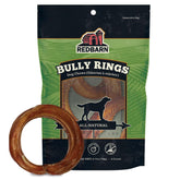 Redbarn Bully Stick Rings three-pack for dogs' long-lasting chew and enjoyment.
