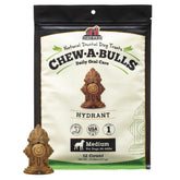 Redbarn Chew-A-Bulls hydrant-shape chews support daily oral care for dogs.