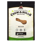 Redbarn Chew-A-Bulls small brush pack-24 front shows dental ridges for tartar control.