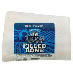 Redbarn filled dog bones 3-inch beef femur with semi-moist filling for durable chewing and dog-friendly dental care