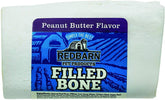 Redbarn Filled Dog Bones peanut butter pack open, showcasing a long-lasting dental chew for small dogs.